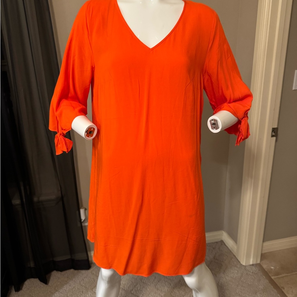H&M Women's Orange 3/4 Tie sleeves mini length Size 10